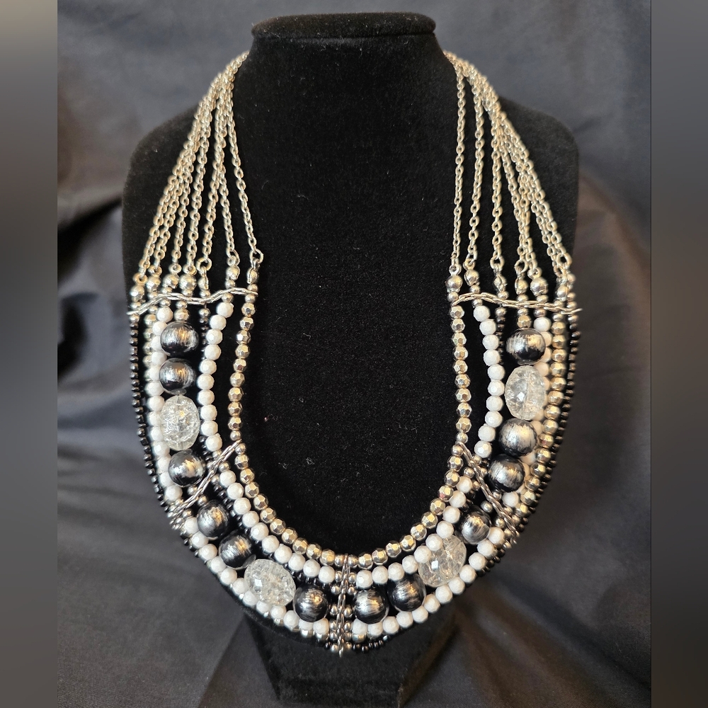 New York and Company Striking multi-strand beaded statement necklace